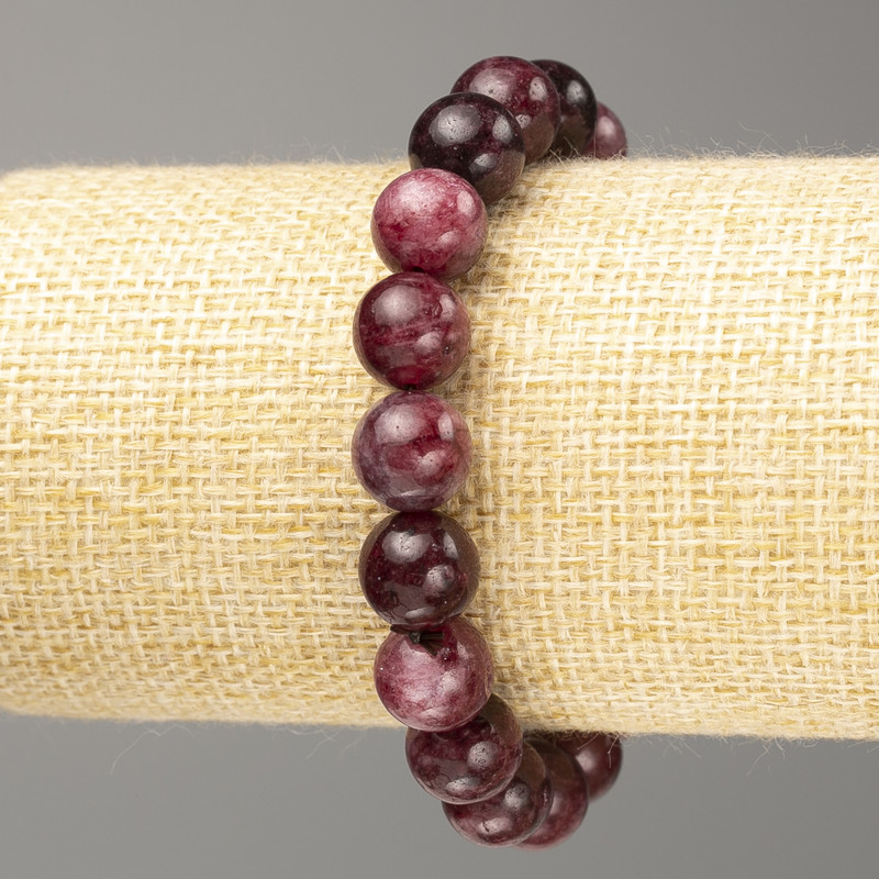 Bracelet Turmaline smooth bead, 10mm diameter ±, length 18cm (stretch)