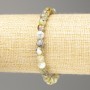 Bracelet Green Opal natural stone smooth bead, diameter 7mm±, length 18cm (stretch)