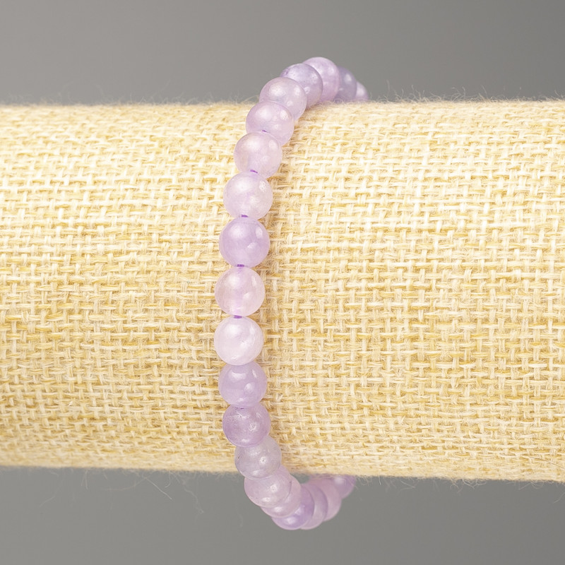 Amethyst Bracelet (plated Quartz imitation) smooth beads, 6mm diameter ±, length 18cm (stretch)