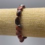 Bracelet Red Jasper Natural Stone Rolled Beads, 8x13mm, length 18cm (stretch)