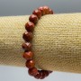 Bracelet Red Jasper Natural Stone Bead, Faceted Round, 8.5mm, 18cm (Stretch)