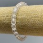 Bracelet Mountain Crystal Natural Stone Beaded Cube, diameter 7.5mm, length 18cm (stretch)