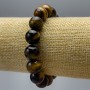 Tiger’s Eye Bracelet with Smooth Beads, 12mm diameter, 18cm stretch length