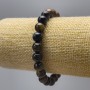 Bracelet Tiger’s Eye and Hawk’s Eye natural stones smooth beads, diameter 8mm±, length 18cm (stretch)