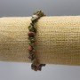 Jasper Bracelet with Heliotrope and Unakite, natural gemstone Chip Beads, 8x3mm, stretch, length 18cm