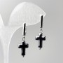 Hematite Cross Earrings, 10x16mm diameter, approx. 33mm length