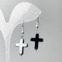 Hematite Cross Earrings, 14x19mm ±, length 39mm