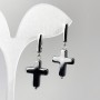 Hematite Cross Earrings, diameter 14x19mm±, length 36mm