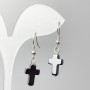 Hematite Cross Earrings, diameter 10x14, 5mm±, length 36mm