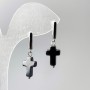 Hematite Cross Earrings, diameter 10x16mm, length 33mm