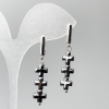 Hematite Crosses Earrings, diameter 8x26mm±, length 43mm