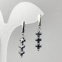 Hematite Cross Earrings, 6×20mm dia. ±, total length ~40mm