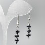 Hematite Cross Earrings, diameter 6x20mm +-, length 41mm
