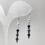Earrings Hematite crosses, diameter 4×21mm+-, total length 43mm