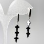 Earrings Hematite Crosses, diameter 6.5×26mm, length 45mm