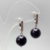 Earrings Aventurine Night of Cairo Smooth Ball, diameter 12mm+-, length 29mm