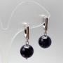 Earrings Aventurine Night of Cairo Smooth Ball, diameter 12mm+-, length 29mm