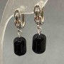 Earrings Aventurine 'Night of Cairo', diameter 9×14 mm±, length 31 mm barrel
