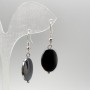 Hematite Oval Earrings, diameter 13x18mm, length 40mm