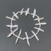 Baroque pearls “Cross” with a petrol shade on a thread d 40x25mm+-, length 38cm+-