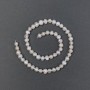 Freshwater pearls with a petrol indigo hue on a thread, diameter 5–6 mm, 36 in length (36 cm)