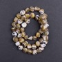 Toned Mother-of-P pearl Beads Beige Faceted, diameter 8x6mm+-, length 41cm+- on thread
