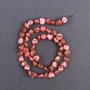 Toned mother-of-pearl beads brown faceted, 8x6 mm, +- length 41 in on fishing line