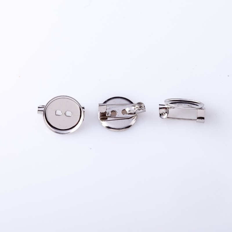 Price per Pack/10 pcs. Brooch Base, Diameter 1.3 cm