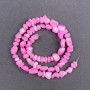 Pink Pearl Beads—Malleted Pearly 8x6 mm, 41 in on Fishing Line