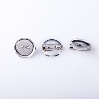 Price per Pack/10 pcs. Brooch Base, Diameter 1.9 cm