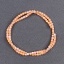 Peach-colored Mother-of-Pearl Cylindrical Pearls, diameter 3.5×3.5 mm, length 40 cm ± on a thread