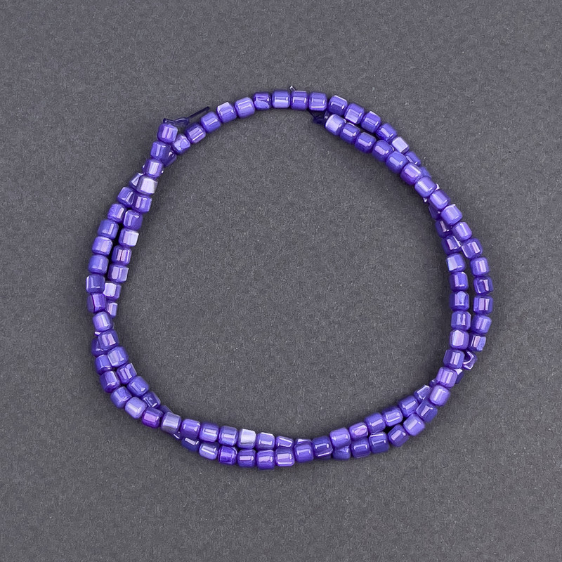 Toned ivory shell beads cylindrical, diameter 3.5x3.5mm, length 40cm on fishing line