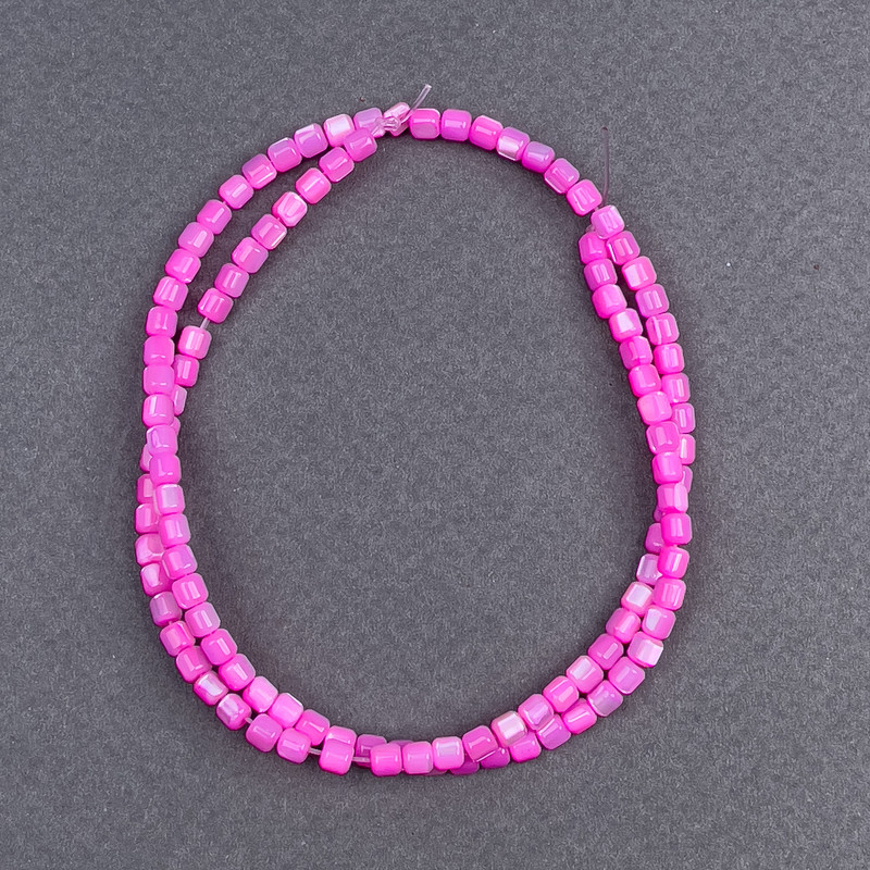 Toned AG beads Mother-of-pearl Malinovyi cylindrical, diameter 3.5mm, length 40cm on a thread