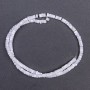 Beads, toned White Pearl, disc-shaped 4x2 mm, ± length 40 cm on fishing line