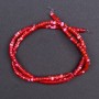 Colored Mother-of-P Pearl Beads Red Washer, 4x2mm diameter, 40cm length on beading thread