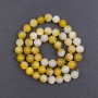 Beads Yellow Mother-of-Pearl smooth ball, 8mm diameter ±, length 39cm ± on a thread
