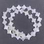 Pearlized crescent shaped beads (clover) 12×3 mm, 39 cm long on beading thread