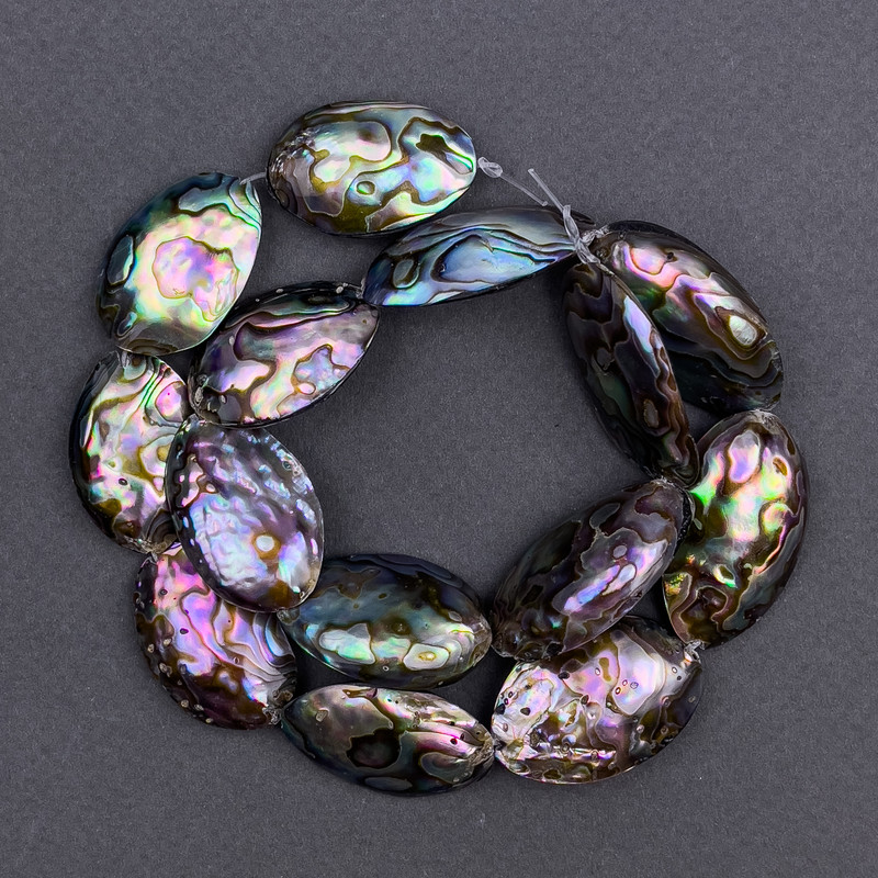 Halotite natural oval duplet, diameter 17×28mm±, length 39cm± on fishing line