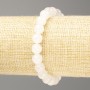 Bracelet White Quartz (synthetic acrylic) smooth beads, 8mm diameter ±, length 18cm (stretch)