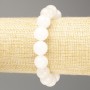 Bracelet White Quartz (plastic acrylic) smooth beads, diameter 12mm±, length 18cm (stretch)