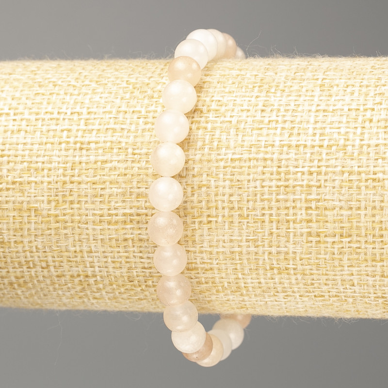 Bracelet Selenite (artificial acrylic) smooth beads, diameter 6.5mm±, length 18cm (stretch)