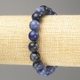Sodalite Bracelet with Natural Stone, Smooth Beads 10.5mm, 18 cm (Stretched)