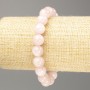 Bracelet Rose Quartz Natural Stone Smooth Bead, 10mm diameter, length 18cm (stretch)