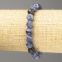 Sodalite Bracelet with Natural Stone Beads, faceted 8mm balls, stretch 18cm