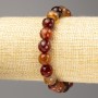 Carnelian Bracelet with Natural Stone, Faceted Round Beads 10mm, Elastic Stretch, 18cm
