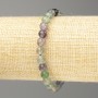 Fluorite bracelet with natural stone, smooth beads, 6.5 mm diameter, stretchy, length 18 cm