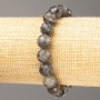 Bracelet Labradorite natural stone faceted bead, diameter 10mm ±, length 18cm (stretch)