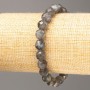 Bracelet Labradorite natural stone faceted bead, diameter 8mm±, length 18cm (stretch)