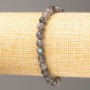 Bracelet Labradorite natural stone faceted bead, diameter 6mm±, length 18cm (stretch)