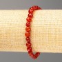 Carnelian Bracelet with Natural Stone, Faceted Coin Beads, 6x5 mm, Stretch, 7.1 in (18 cm)